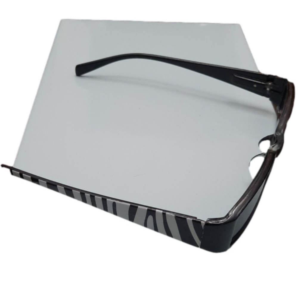 VERY cool & stylish shaded readers mag. 3X with decorative zebra stripes on arms